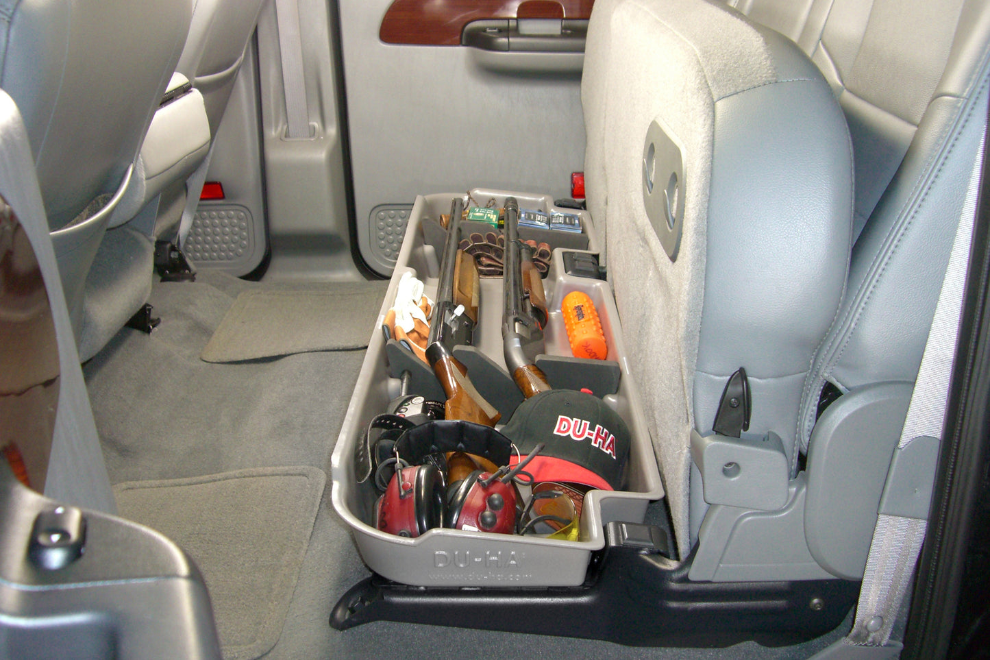 DU-HA 20067 Ford Underseat Storage Console Organizer And Gun Case - Black