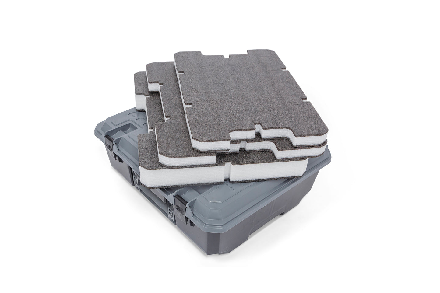 Decked D-Box with customizable foam inserts - gray lid